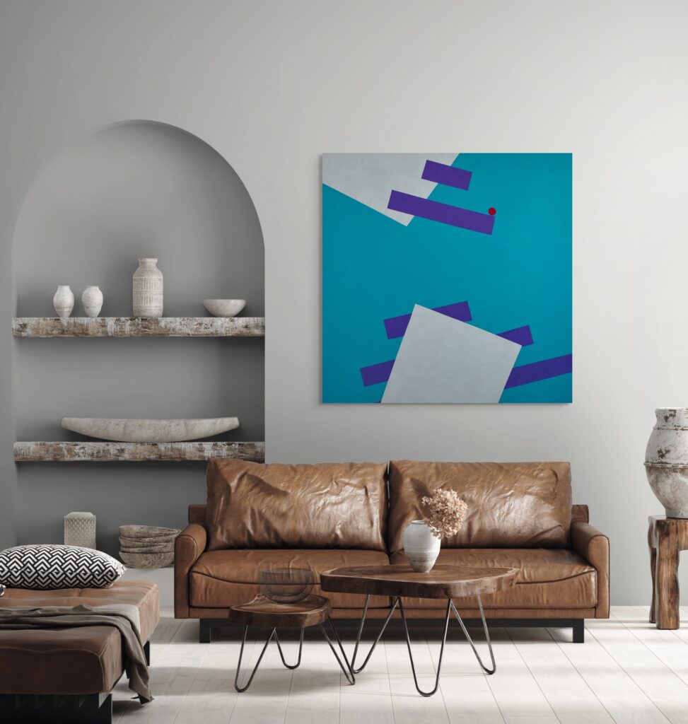 Abstract, textured paintings by Adra - Gravity Pulling in living room 02