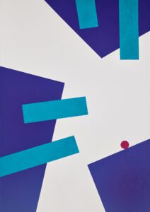 Playtime: Energetic painting by Adra (abstract, geometric, textured art)