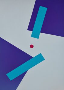 Abstract geometric painting by Adra - SENSATIONS TRIPTYCH Sparks
