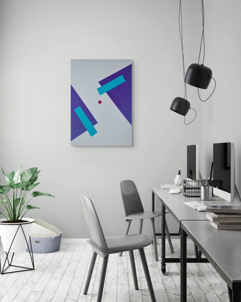 Textured geometric art paintings by Adra - Sensations Echos Wall Art in workspace and office