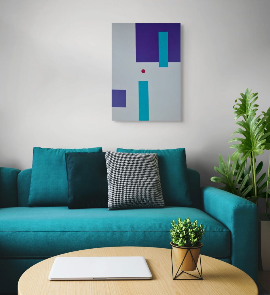 Abstract geometric paintings by Adra - Sentantions Pulses in living room 05