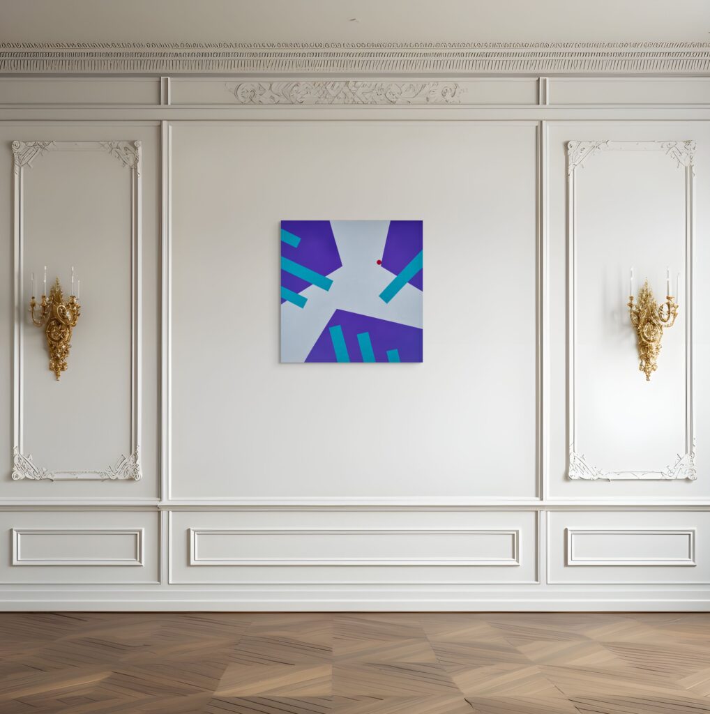 Abstract, textured painting by Adra - Interplay Exploring by Adra in historic modern living room