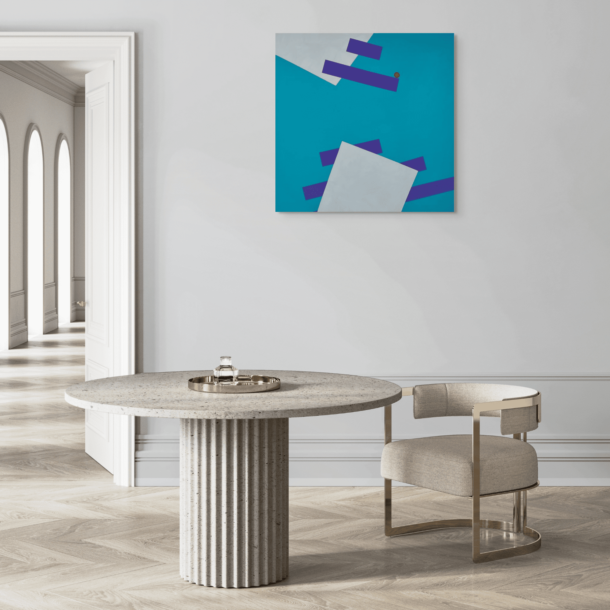 Geometric, abstract art - Gravity Becoming by Adra in living room 02