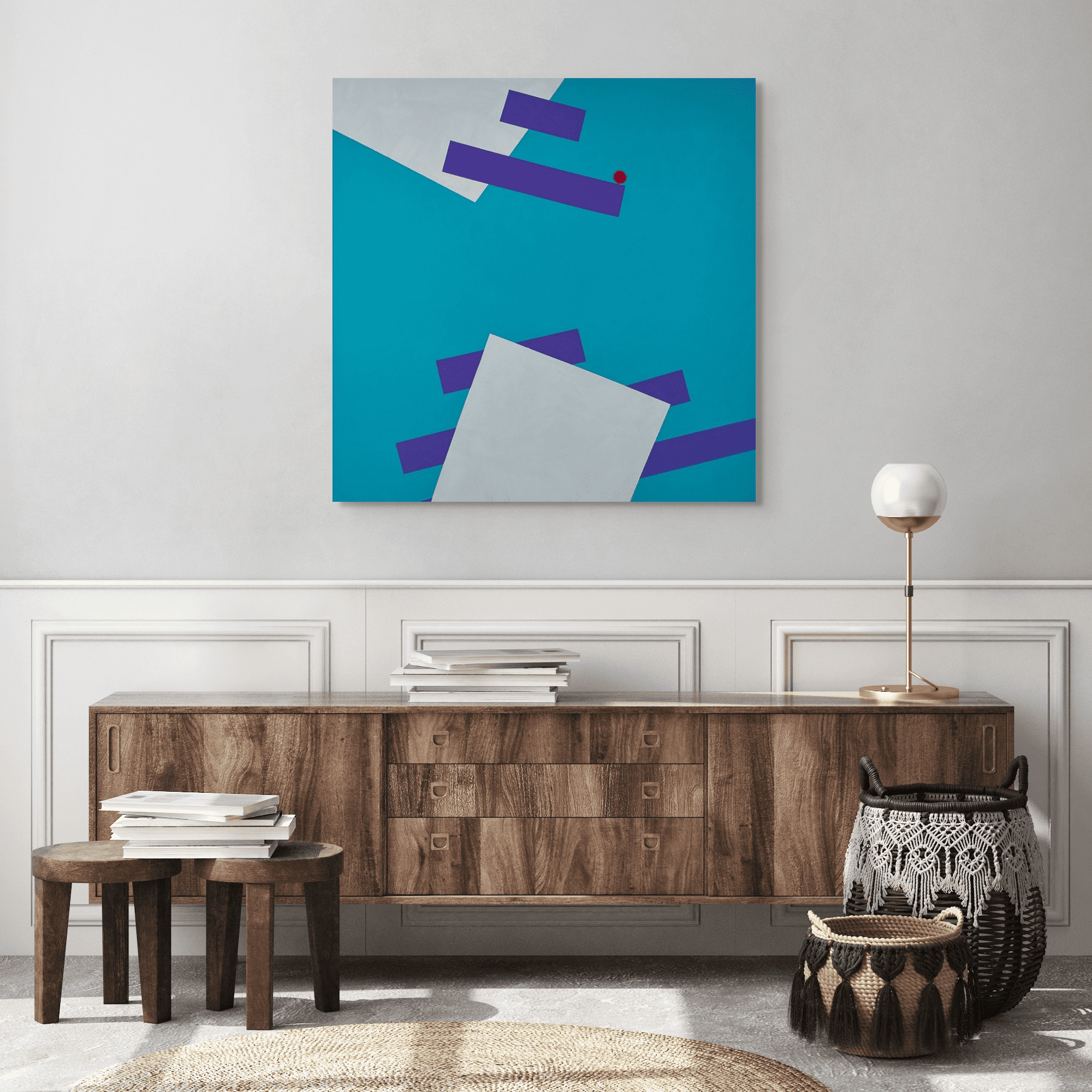 Geometric, abstract art - Gravity Becoming by Adra in living room 03