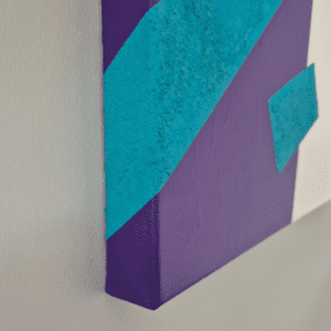 Geometric, textured abstract art by Adra - Playtime Adventure painting 5cm edge detail