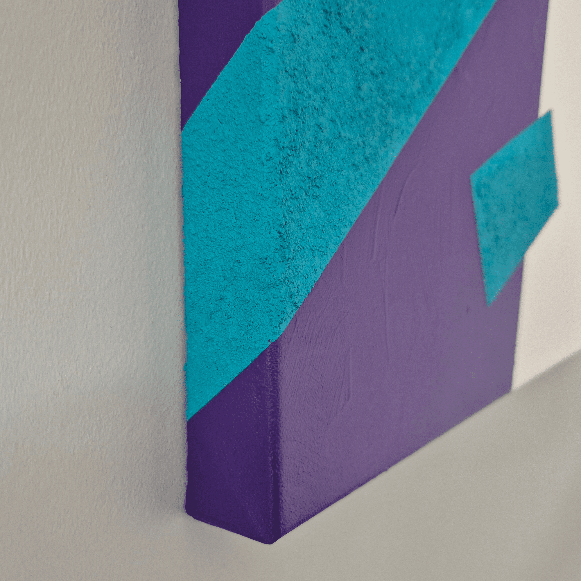Geometric, textured abstract art by Adra - Playtime Adventure painting 5cm edge detail