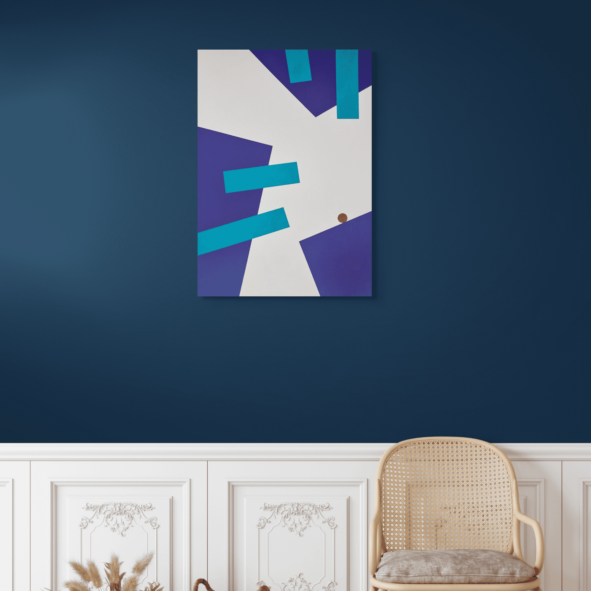 Playtime: Energetic painting by Adra (abstract, geometric, textured art)